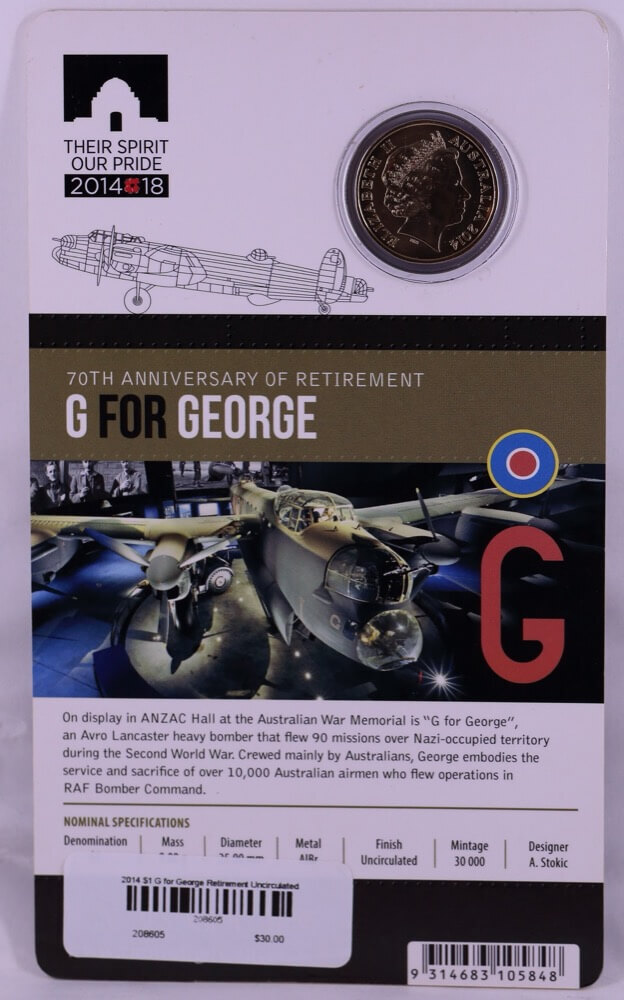 2014 1 Dollar Uncirculated Coin G for George Retirement