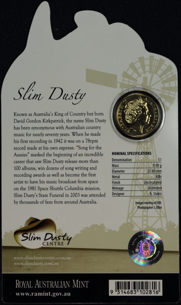 2013 1 Dollar Uncirculated Coin Slim Dusty
