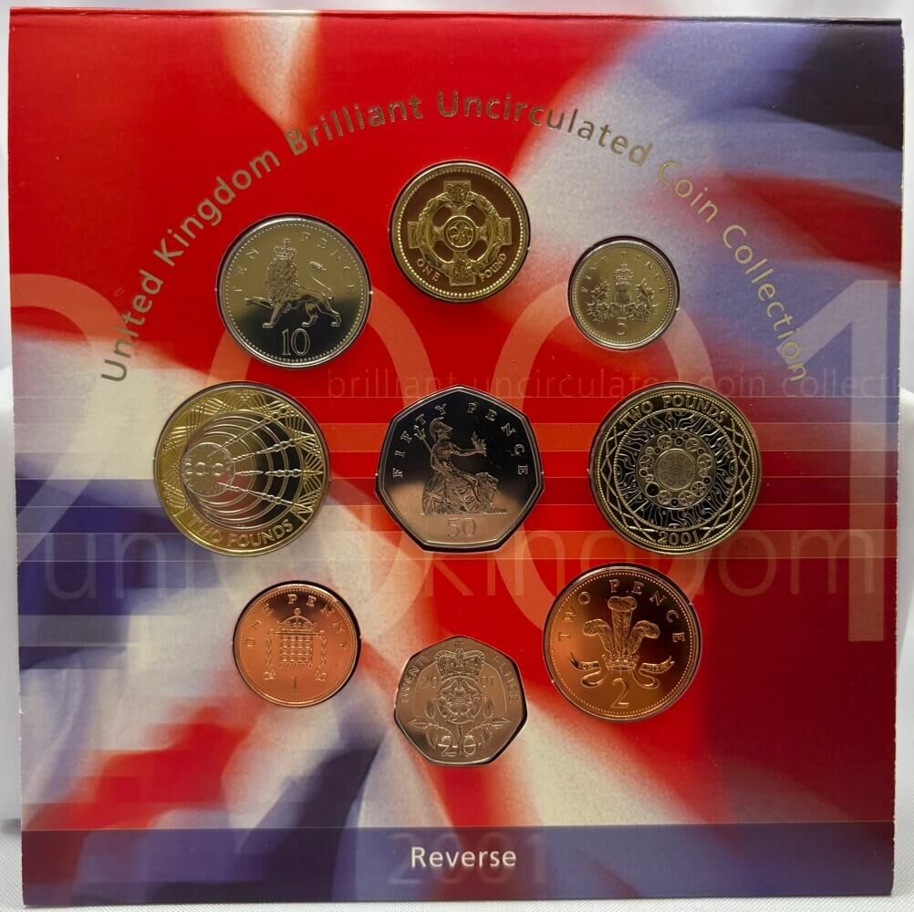 United Kingdom 2001 Brilliant Uncirculated 9 Coin Mint Set product image