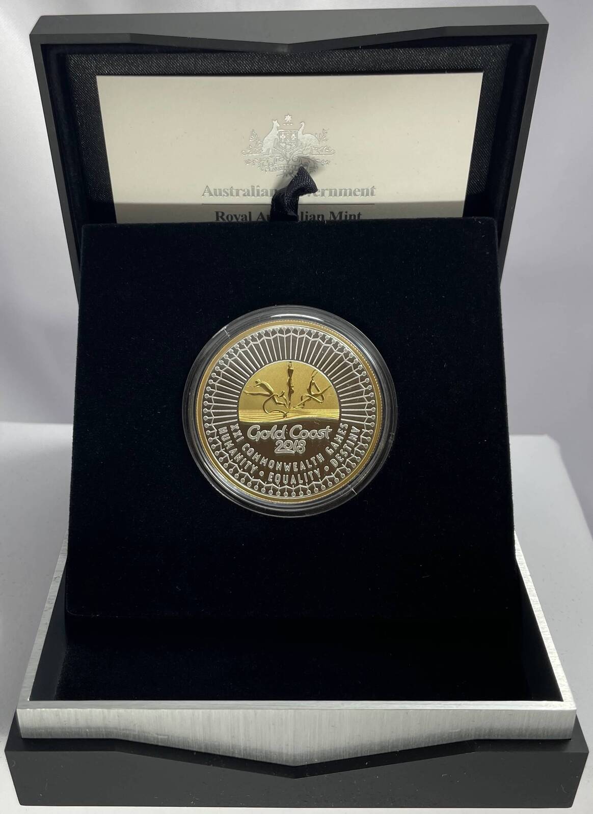 2018 Silver 5 Dollar Gold Plated Proof Coin Commonwealth Games product image