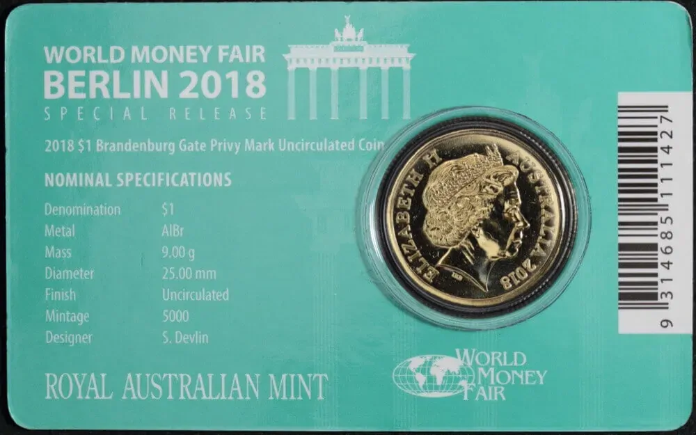 2018 1 Dollar Uncirculated Coin Berlin World Money Fair product image