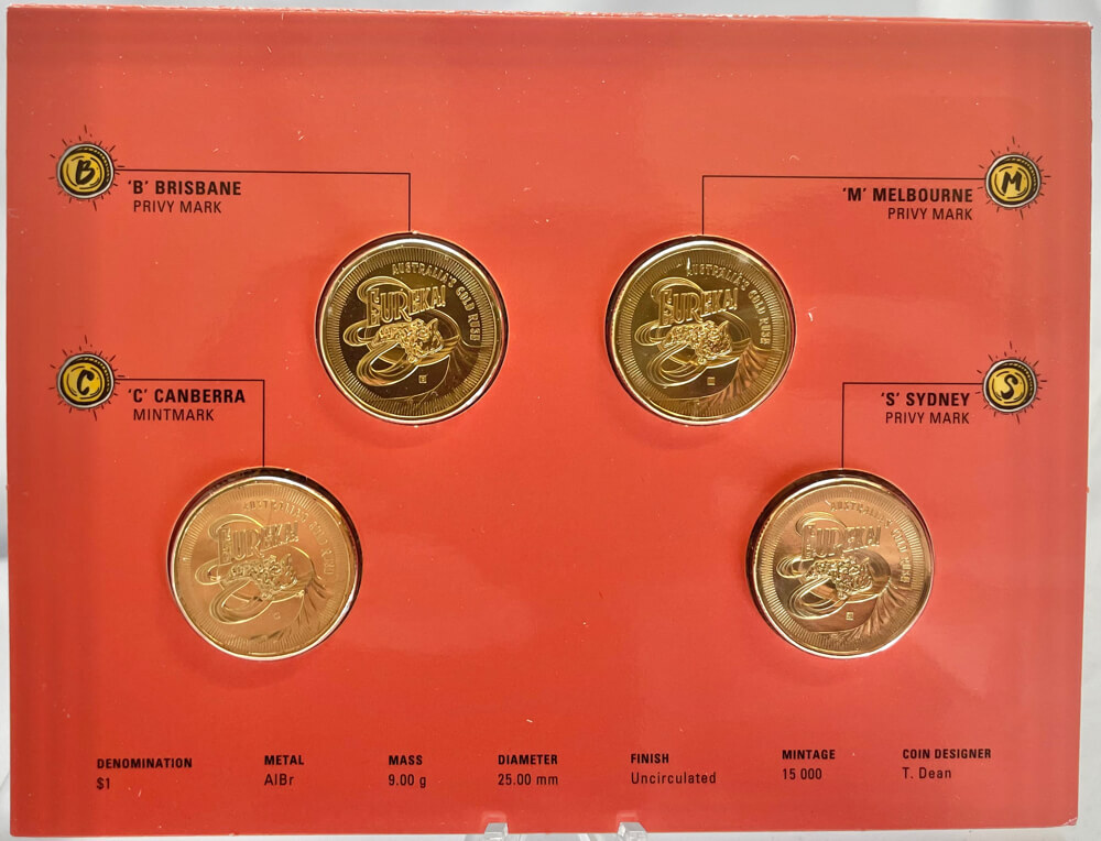 2020 $1 Four Coin Privy Mark Set Eureka Australia's Gold Rush Unc product image