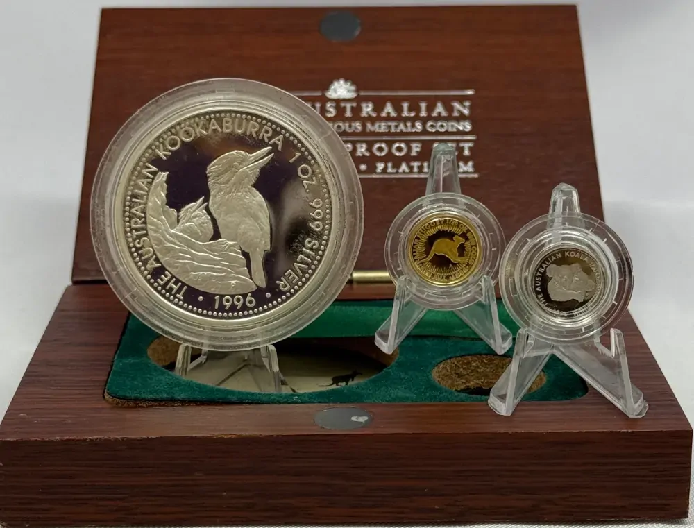 1996 Gold Platinum Silver Family of Precious Metals Unc Coin Set