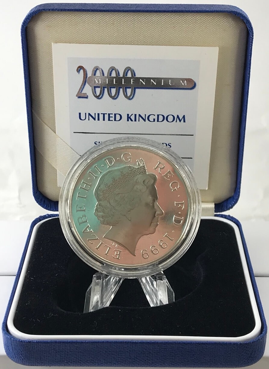2000 Silver 5 Pounds Elizabeth II S#L7 Millennium product image