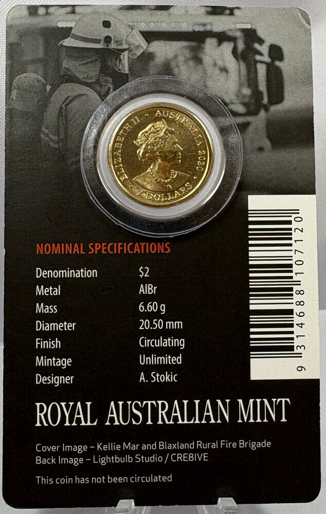 2020 2 Dollar Uncirculated Coin Australia's Firefighters Brave product image