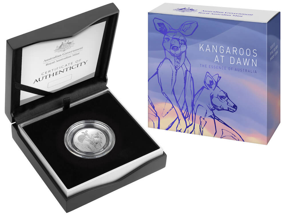2020 Silver 1 Dollar Proof Coin Kangaroos at Dawn product image