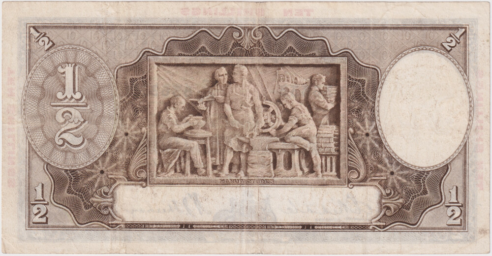 1934 R10 Ten Shilling Riddle/Sheehan good Fine