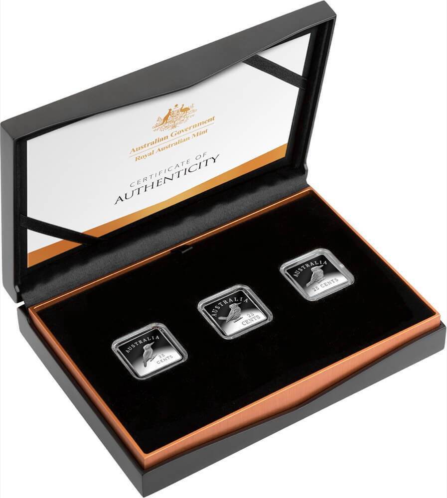 2019 Silver 25C Proof 3 Coin Set Kookaburra Patterns product image