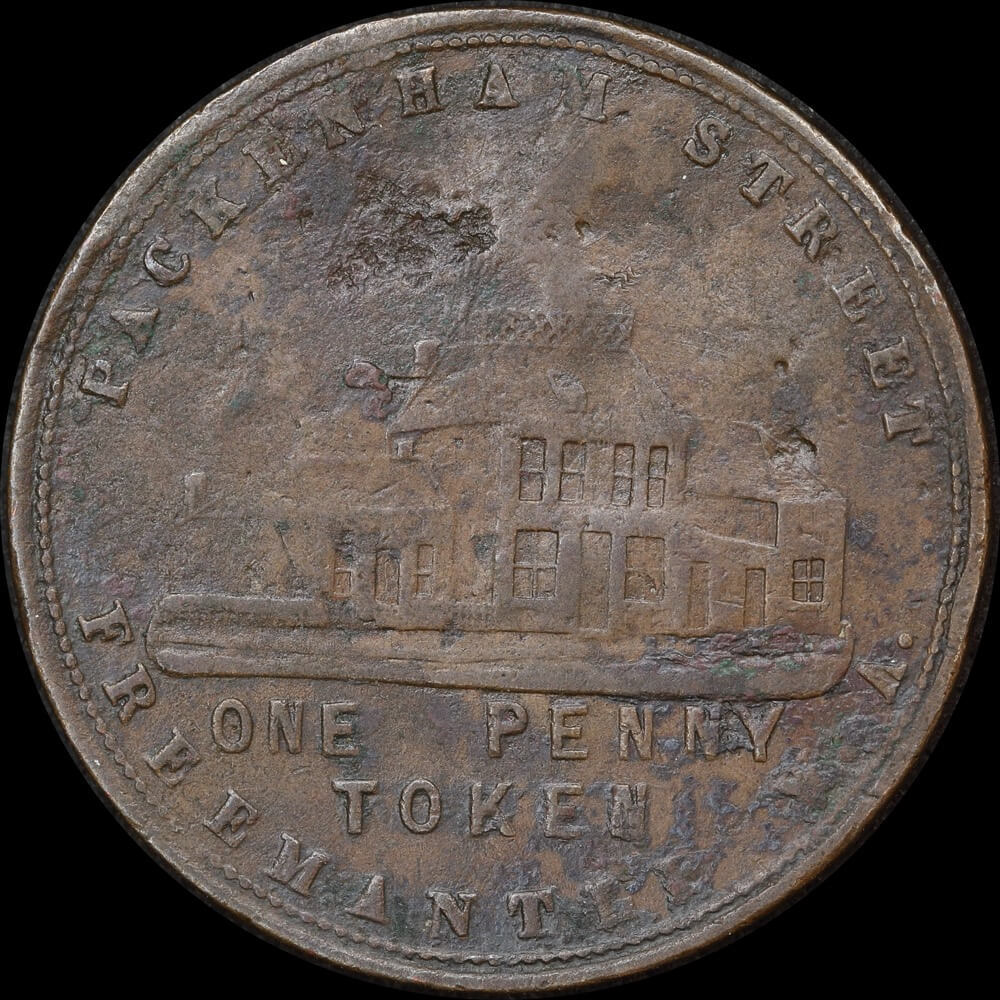 1878 John Henderson Copper One Penny Token A# 223 AVF
