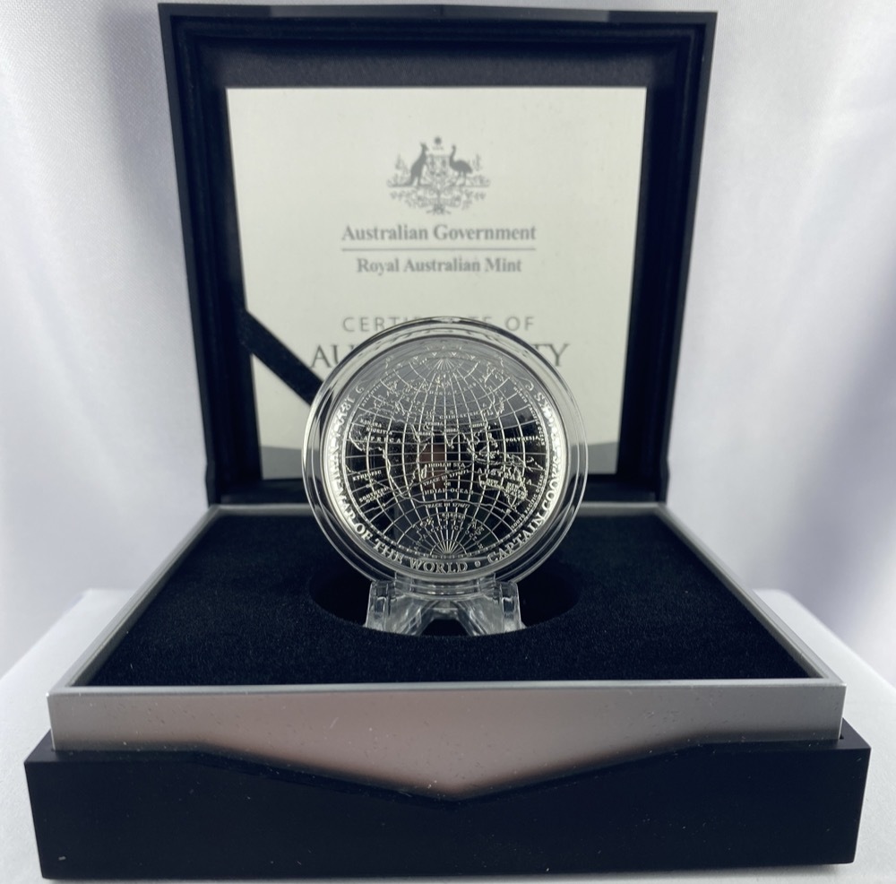 2019 Silver 5 Dollar Domed Proof Coin 1812 New World Map product image