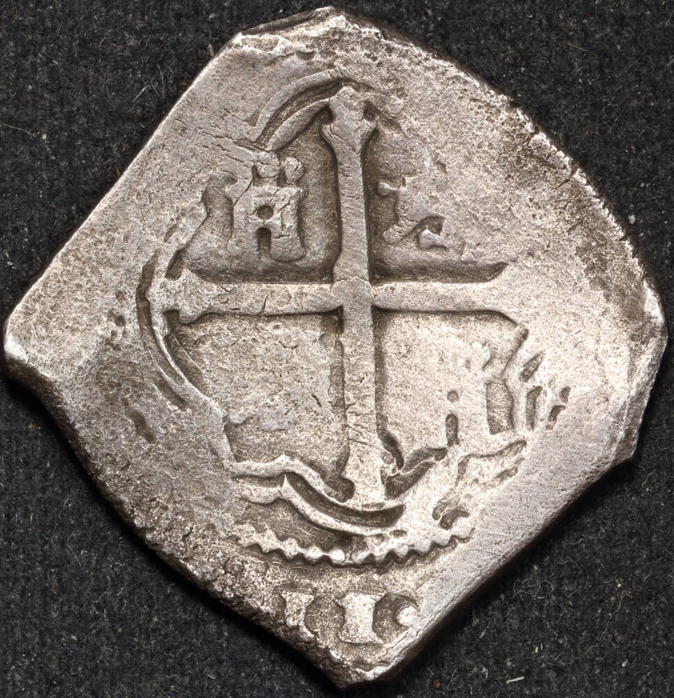 Mexico 1634-1655 Silver 4 Reales Y# 526 Fine Ex Gilt Dragon Shipwreck product image