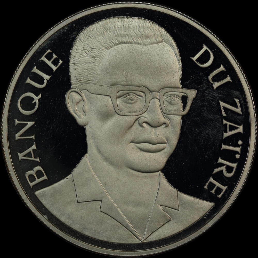 Zaire 1975 Silver Proof 5 Zaires - Okapi KM# 10  product image