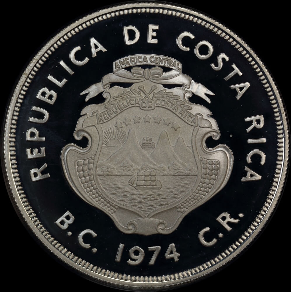 Costa Rica 1974 Silver Proof 100 Colones - Manatee KM# 40a  product image