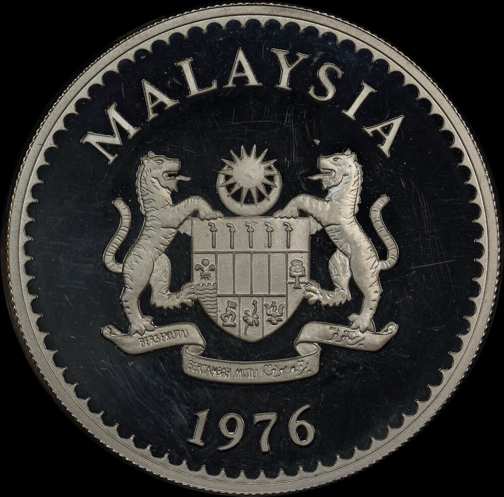 Malaysia 1976 Silver Proof 25 Ringgit - Hornbill KM# 20  product image