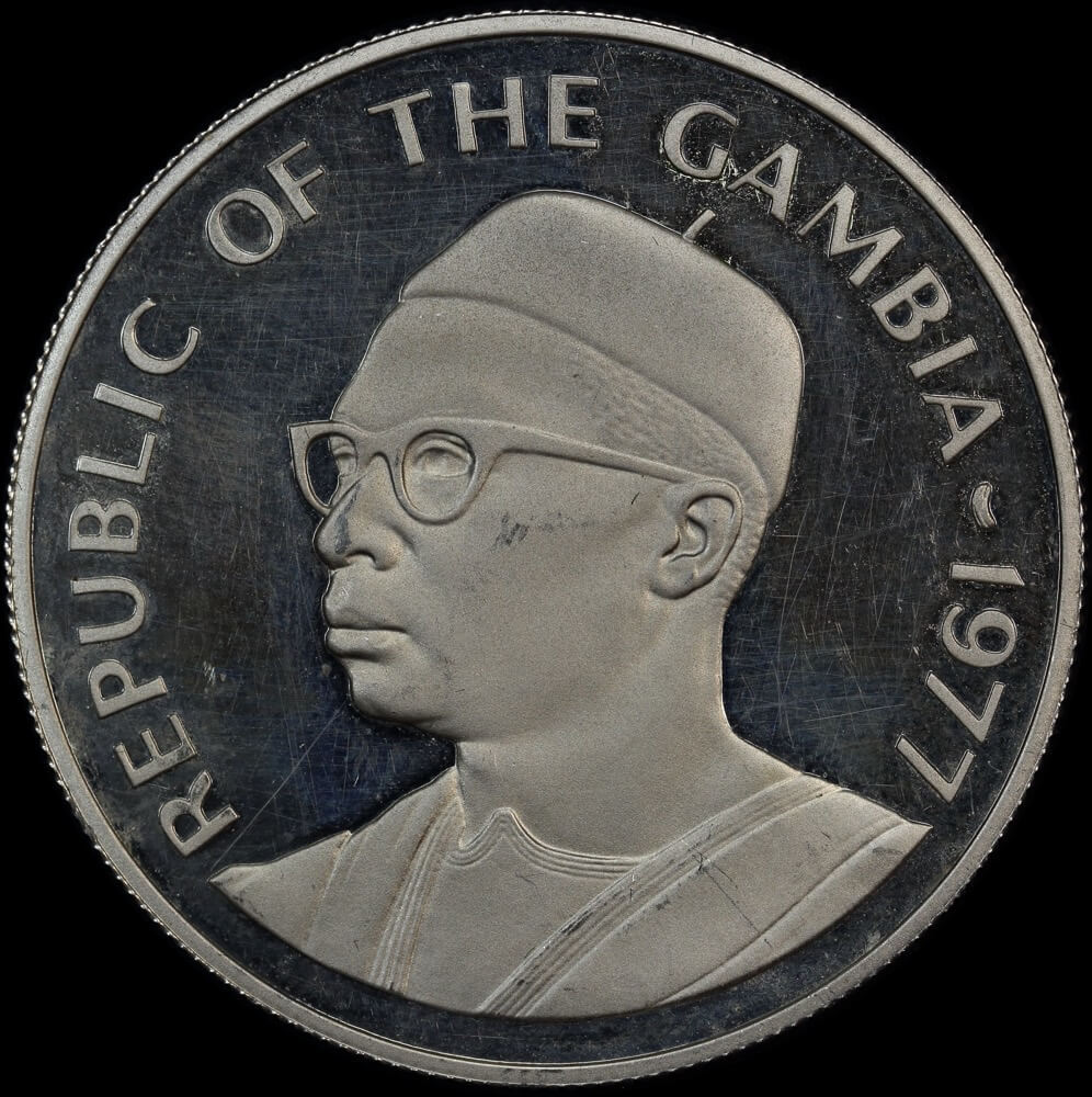 Gambia 1977 Silver Proof 20 Dalasis - Goose KM# 17  product image