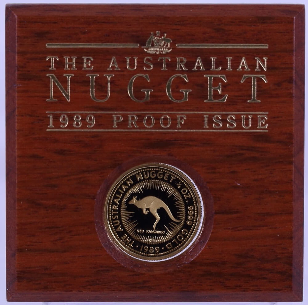 1989 Quarter Ounce Gold Proof Coin Kangaroo Nugget
