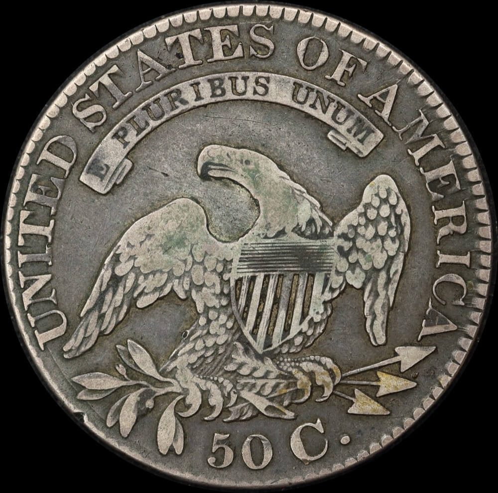 United States 1828 Silver Capped Bust Half Dollar KM# 37 good VF product image