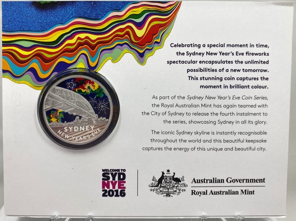 2017 $1 Coloured Silver Frosted Uncirculated Coin New Year's Eve product image