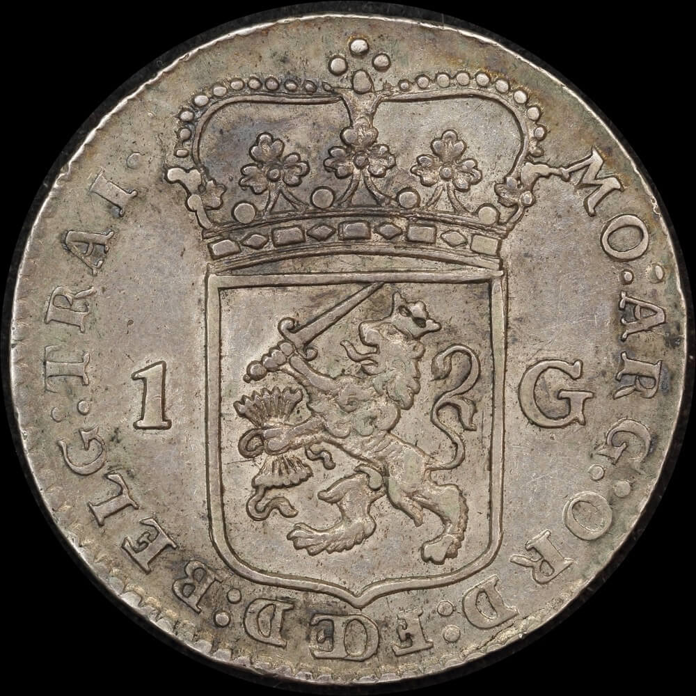 Netherlands (Utrecht) 1793 Silver Guilder KM# 102 about VF