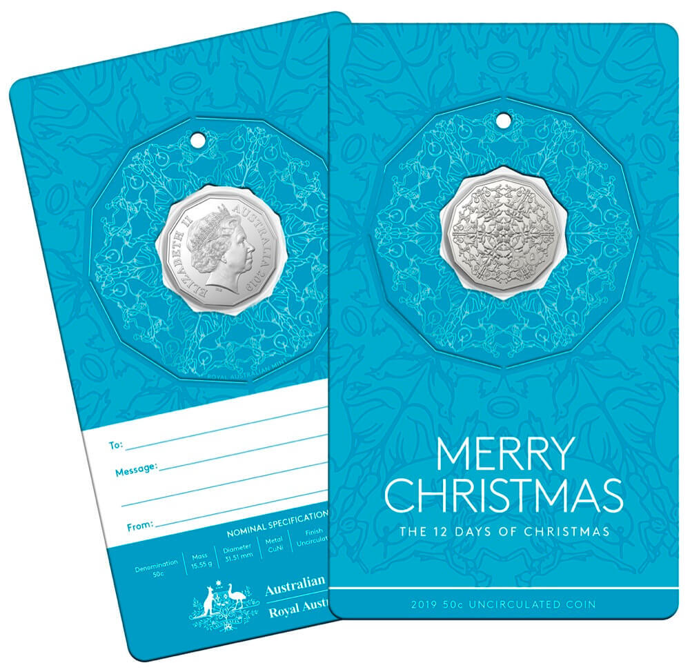 2019 50 Cent Unc 5 Coin Set 12 Days of Christmas product image