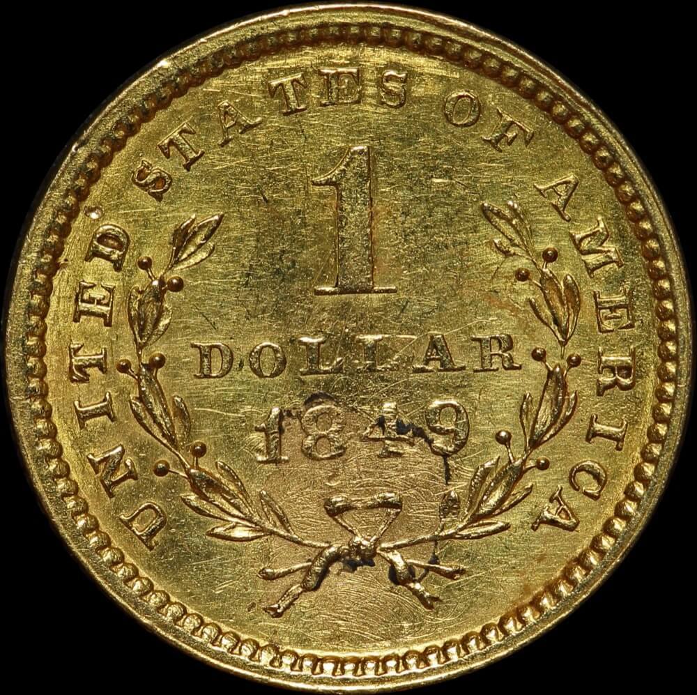 United States 1849 Gold Dollar KM# 73 Extremely Fine product image