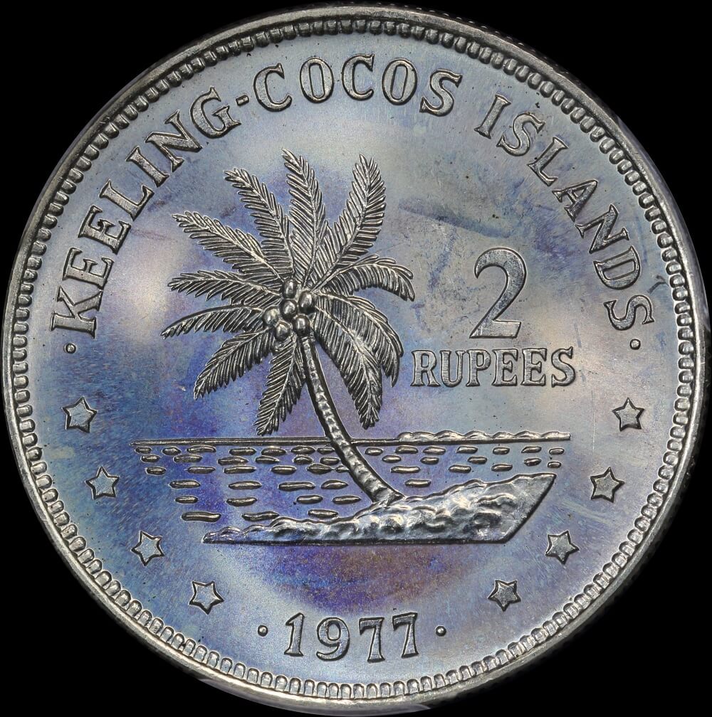 Keeling-Cocos Islands 1977 Copper-Nickel 2 Rupee KM# 6 PCGS MS67 product image