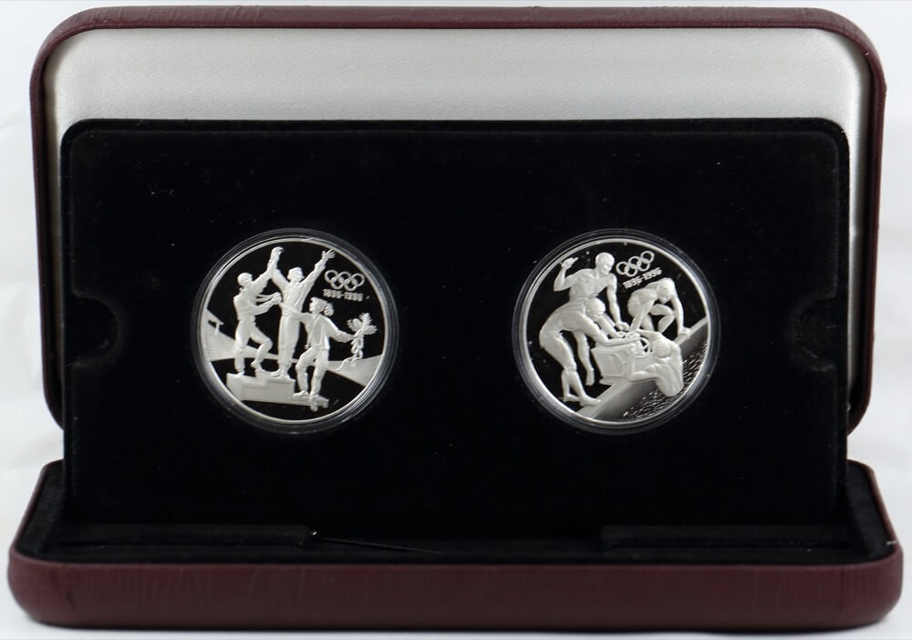 Australia 1993 IOC Olympic Centenary Silver 20 Dollar Proof Pair Fair Play and Friendship product image