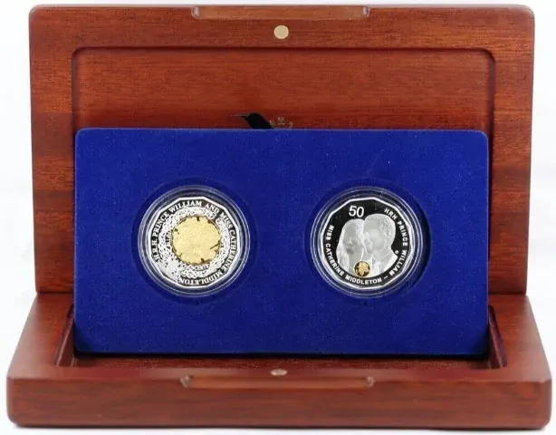 2011 Silver 50 Cent 2 Coin Proof Royal Collection - Royal Wedding