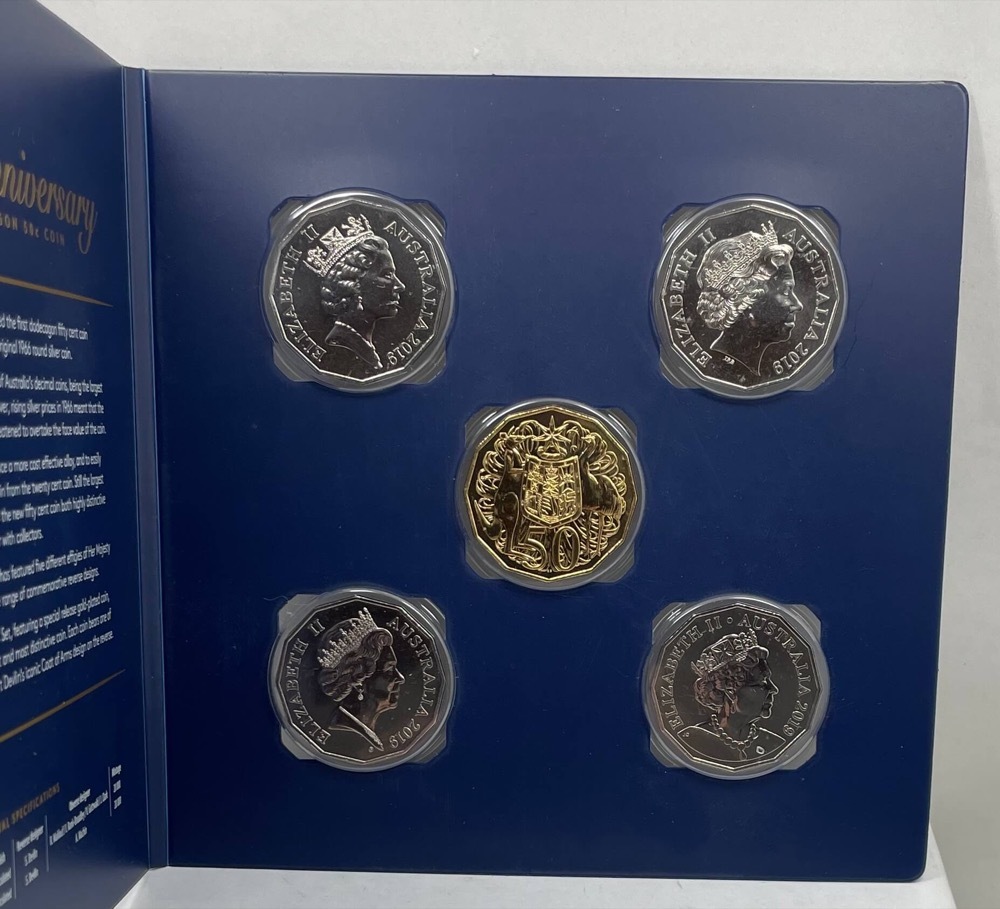 2019 50 Cent Uncirculated 5 Coin Set Fiftieth Anniversary of Dodecagon Coin product image