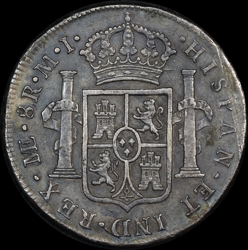 Peru 1780 Silver 8 Reales Ex Rapid shipwreck KM# 78 good Fine