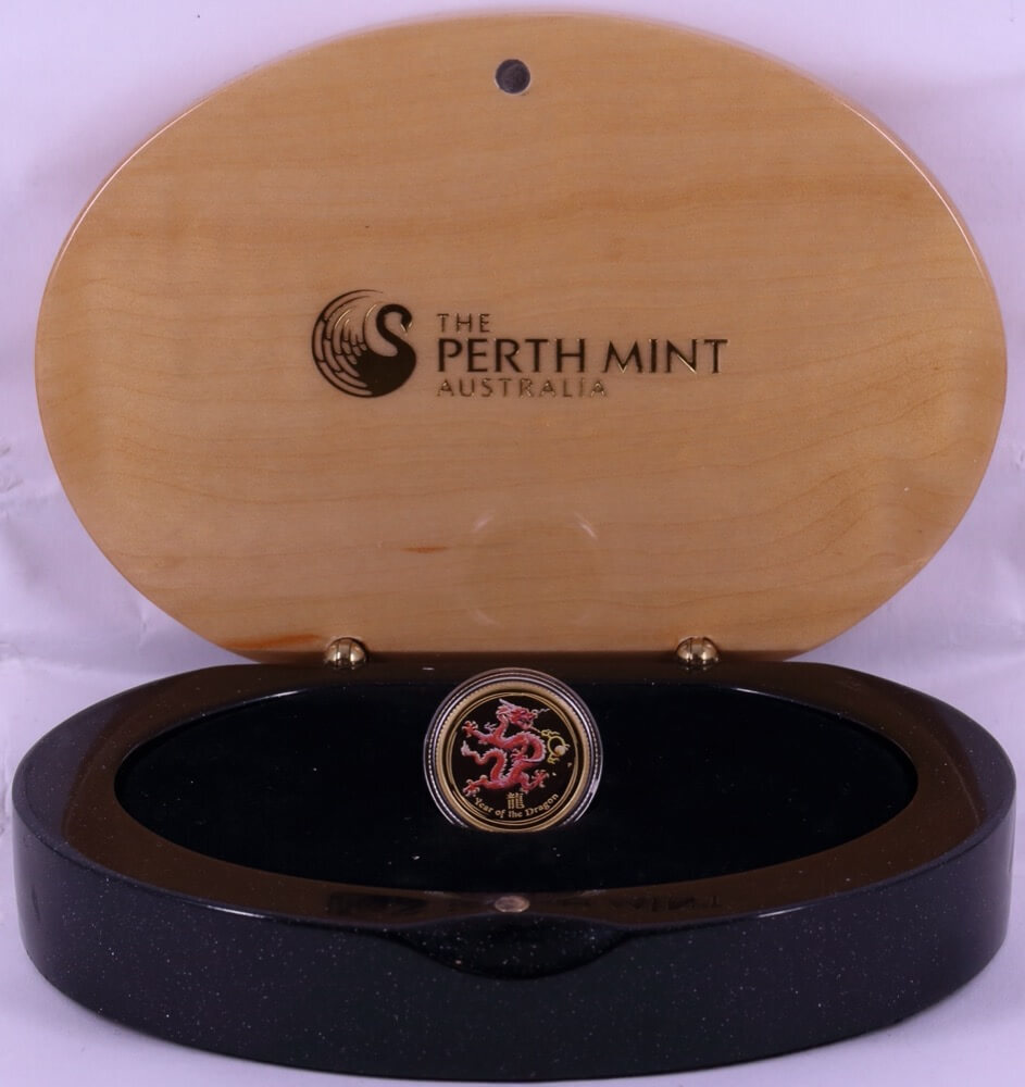 2012 Gold 1/10oz Coloured Proof Coin Lunar Year of the Dragon product image