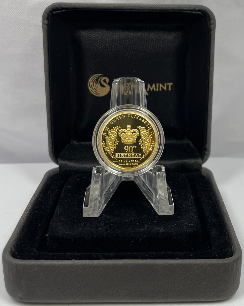 2016 Gold 1/4 ozt Coins QEII 90th Birthday - Damaged Shipper product image