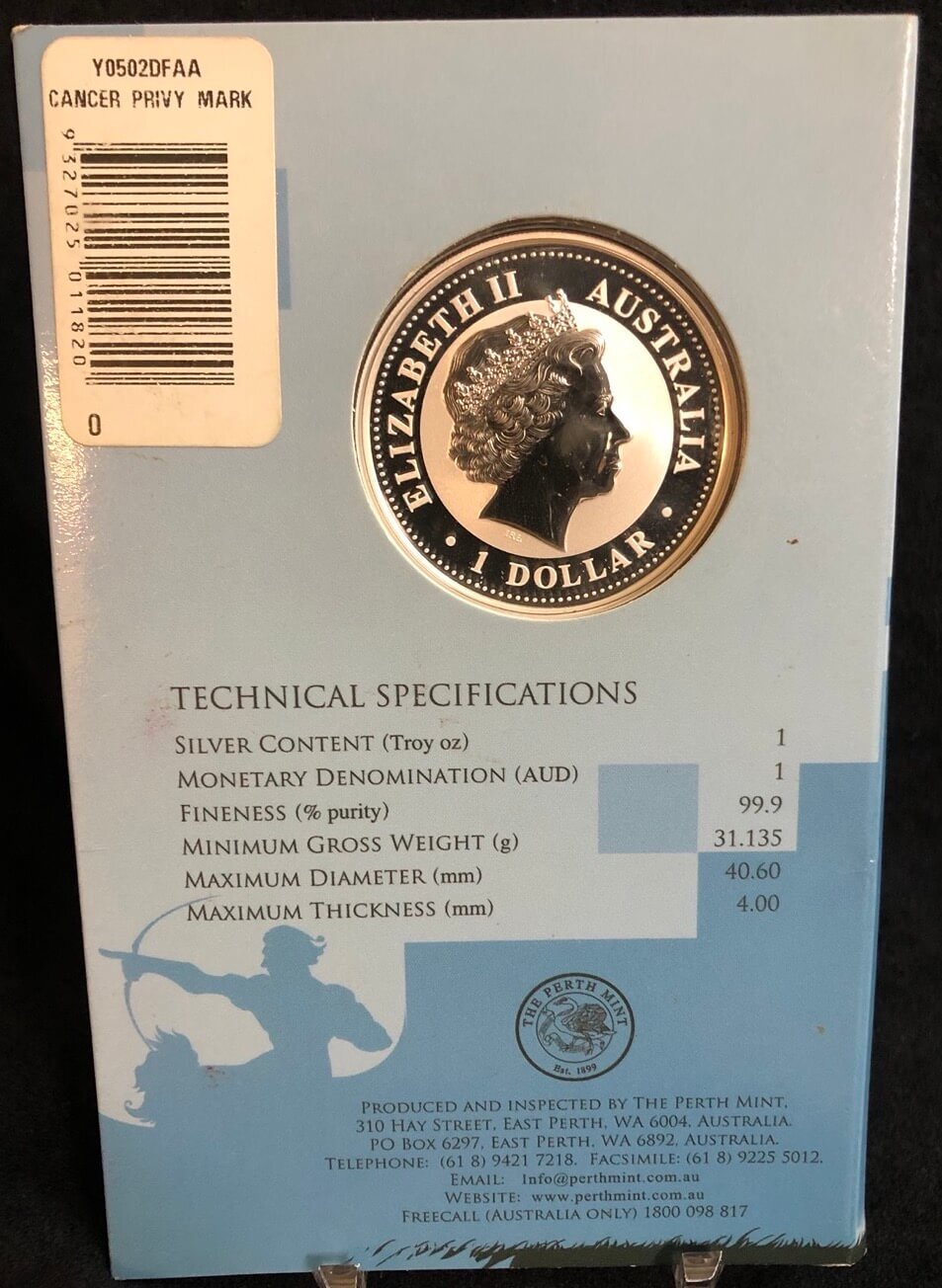 2005 Silver 1oz Privy Mark Uncirculated Zodiac Cancer product image