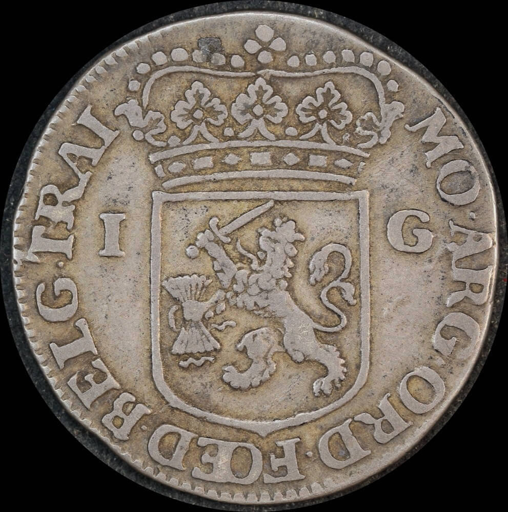 Netherlands (Utrecht) 1718 Silver Guilder KM#102.2 Very Fine