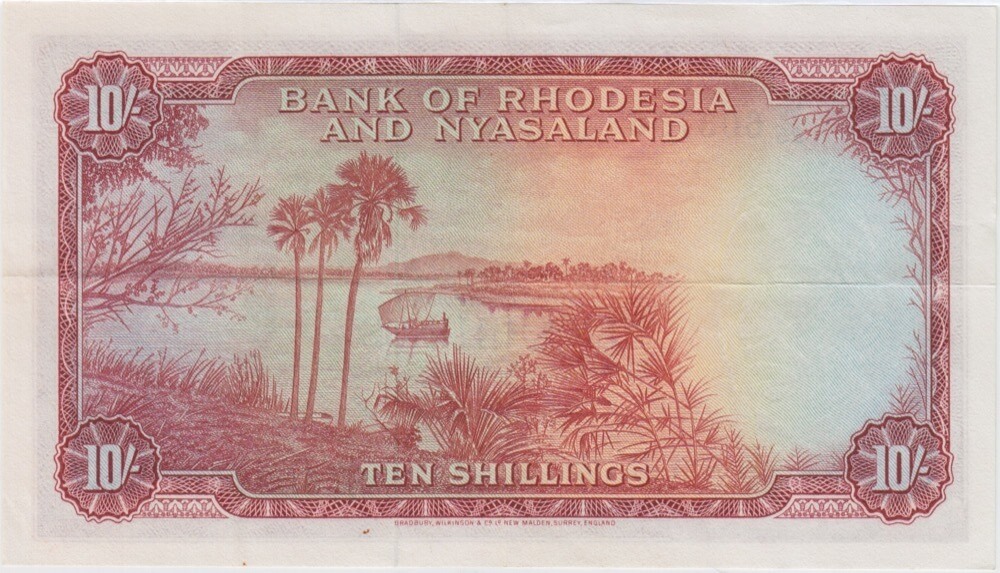 Rhodesia & Nyasaland 1961 10 Shillings Pick#21b25 about EF product image