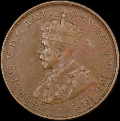 1920 Penny Dot Below Bottom Scroll English Obverse Very Fine