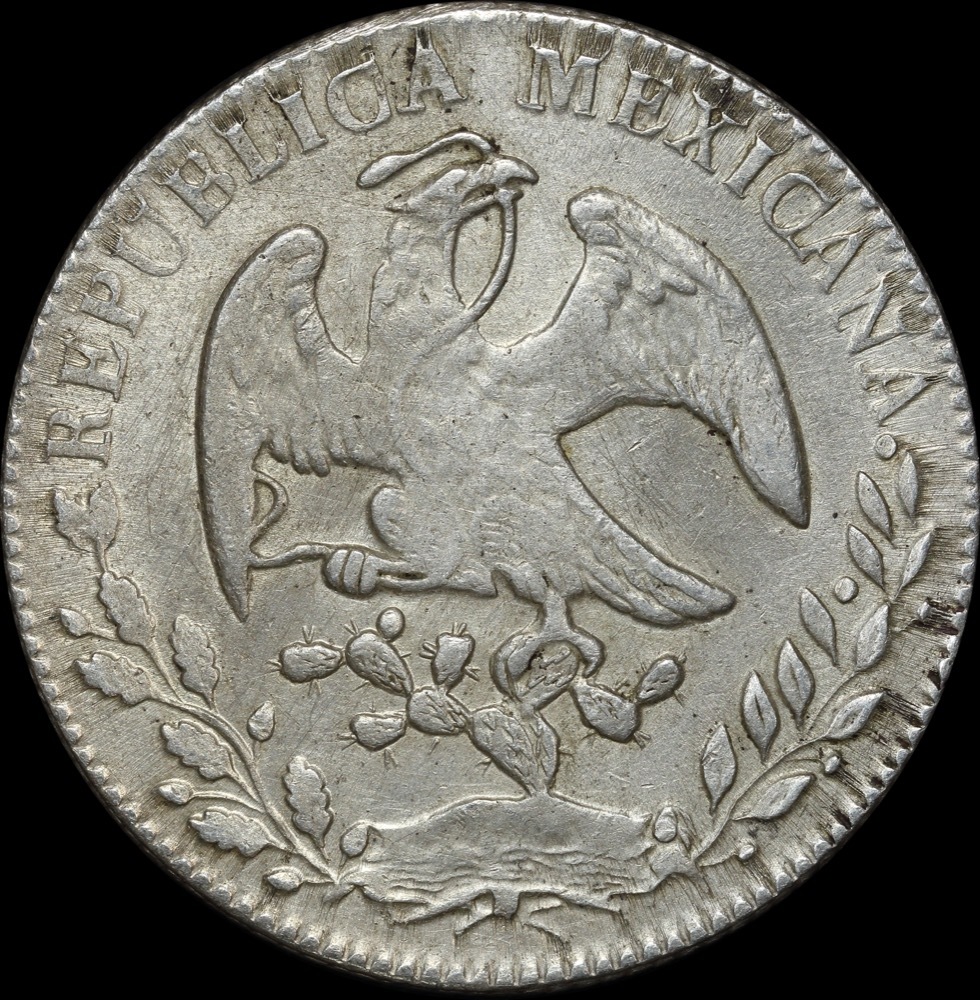 Mexico 1859 Go PF Silver 8 Reales KM#377.08 good VF product image