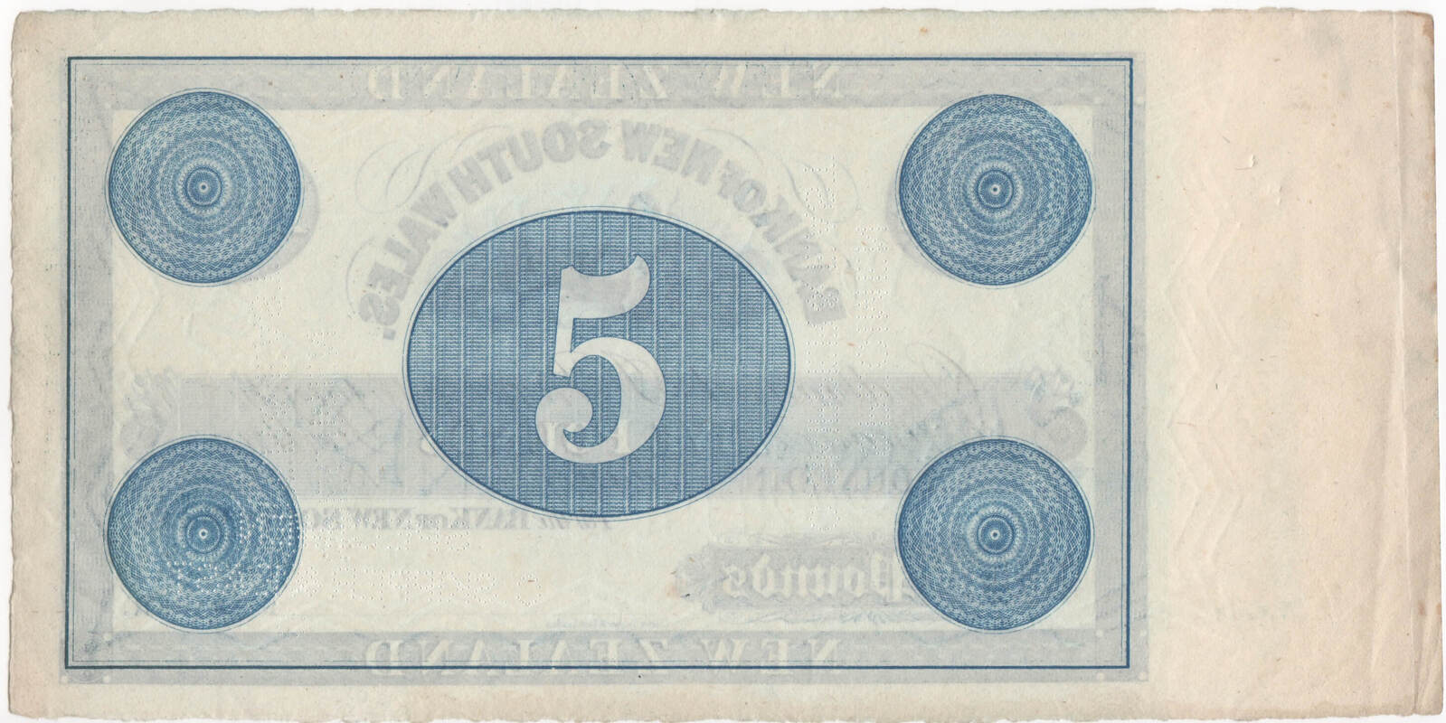 New Zealand (Bank of NSW) 1870~1890 5 Pound Unissued Specimen Note Pick# PS147 about Unc product image