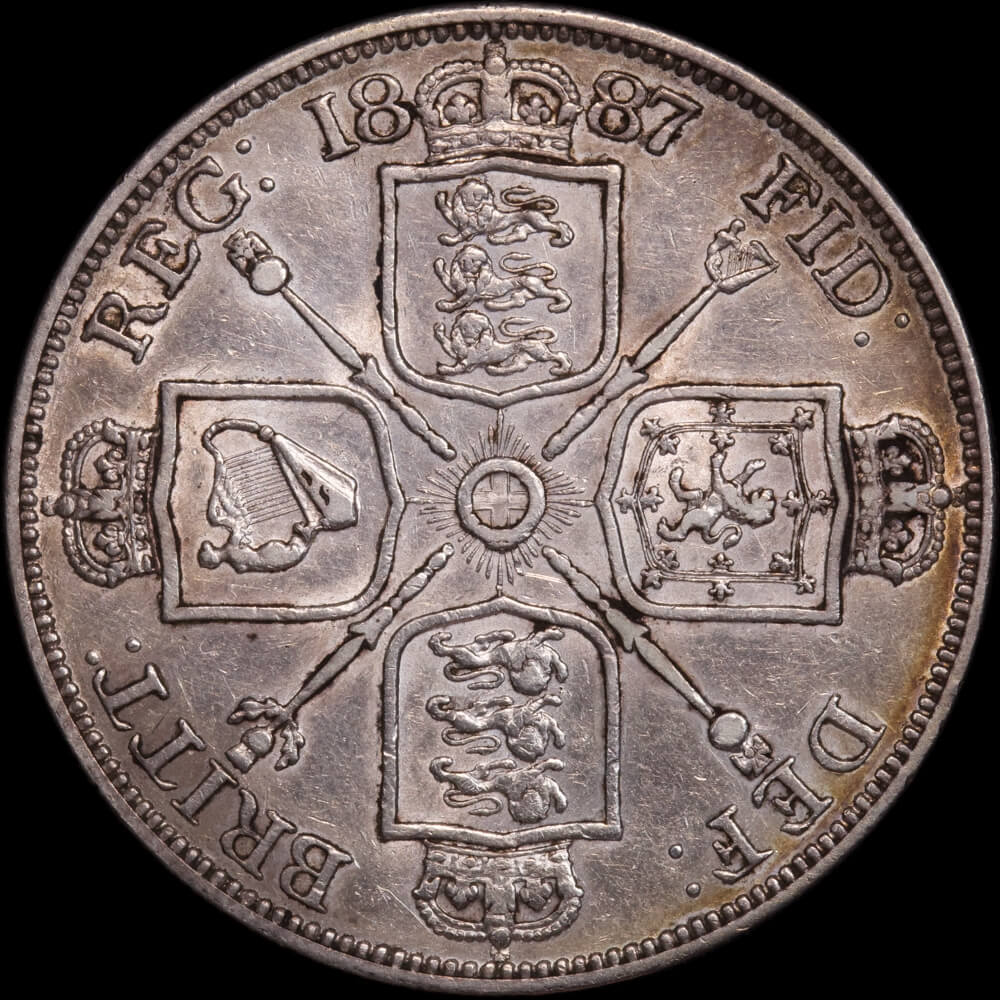 1887 Silver Double Florin Victoria S#3923 good VF product image