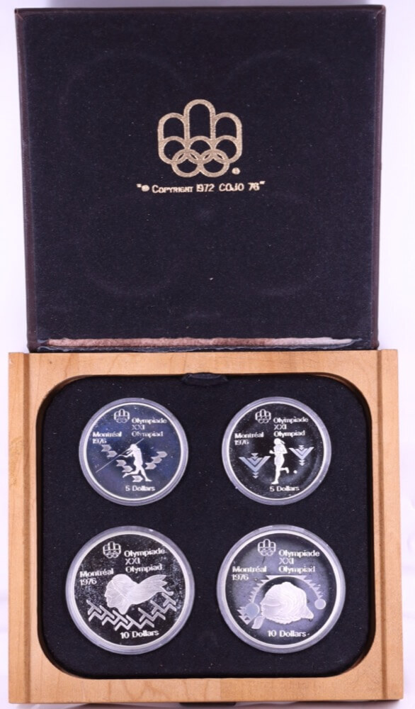 Canada 1974 Set of 4 Silver $5 and $10 Coins Proof - Montreal Olympics (Series IV) product image