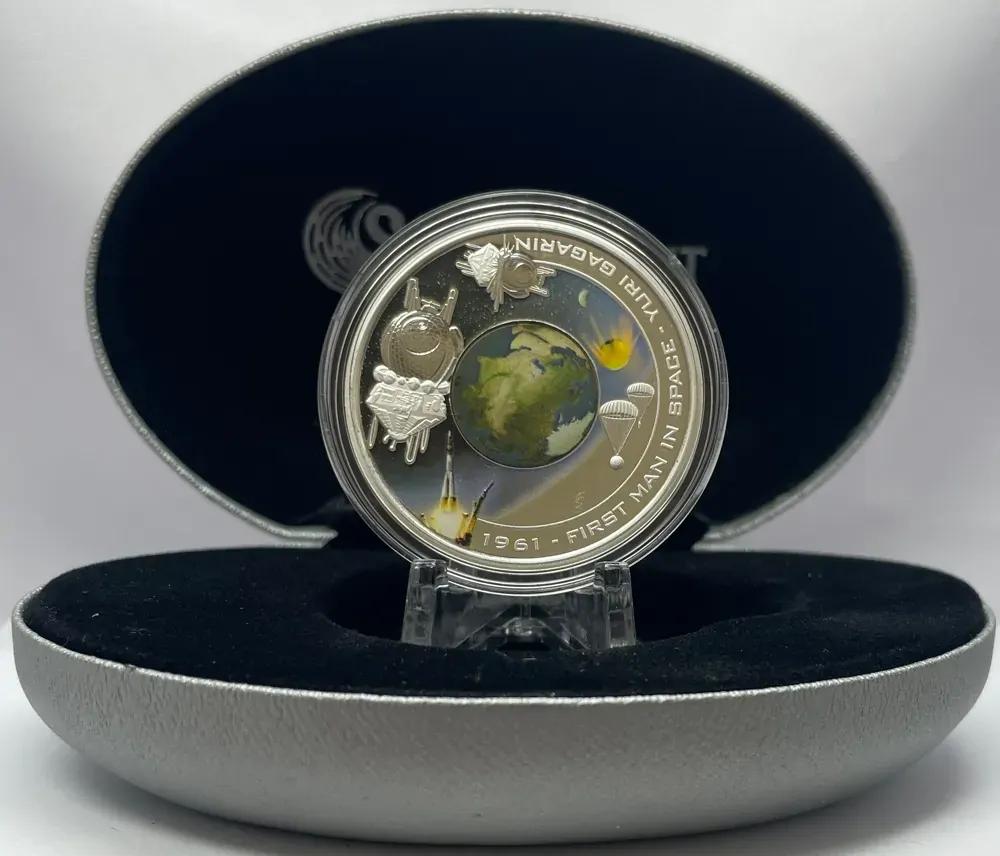 Cook Islands 2008 Silver 1 Dollar Proof Orbit Series First Man in Space