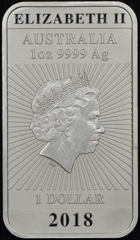 2018 Silver 1 Ounce Rectangular Bullion Coin Lunar Dragon