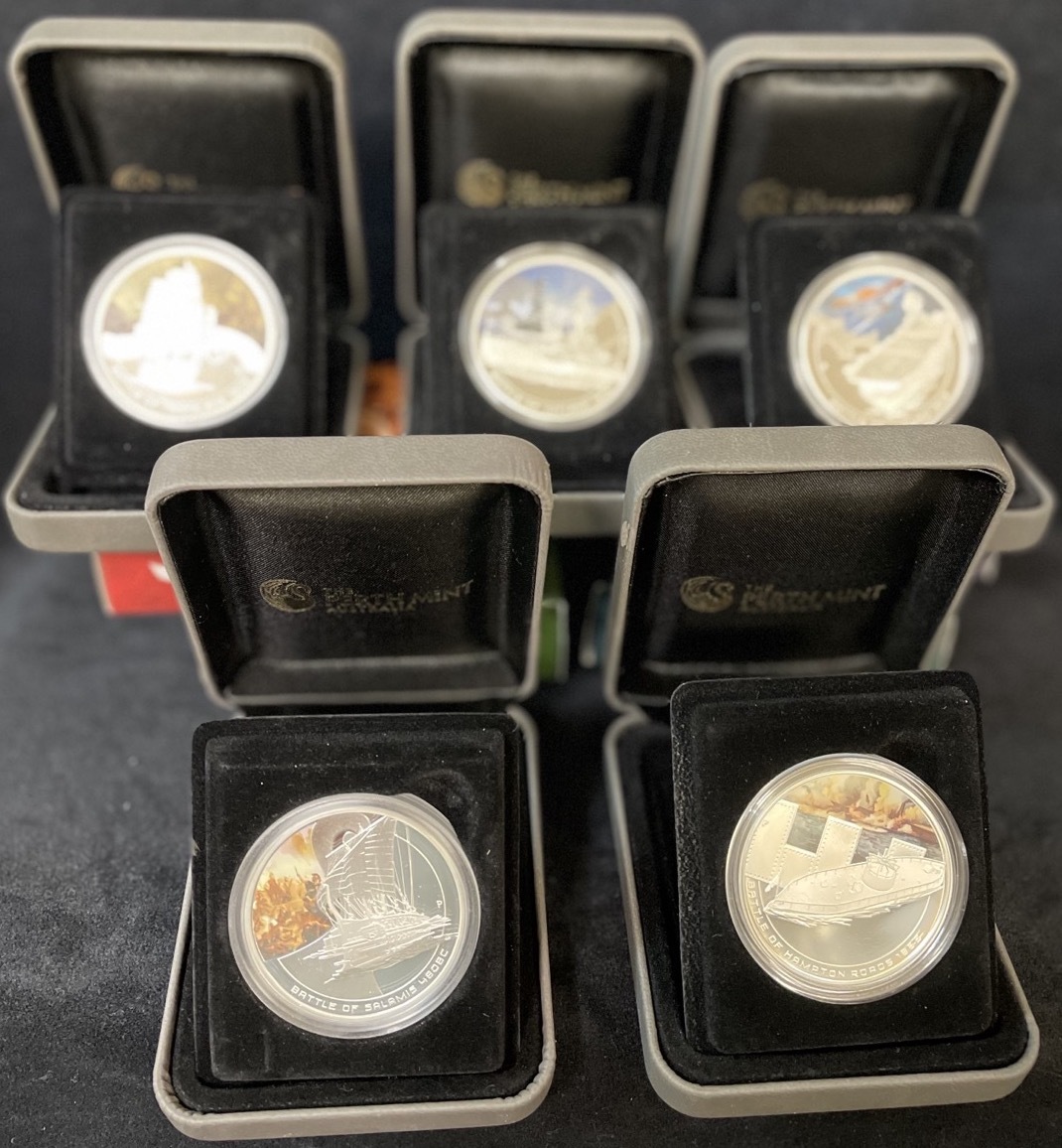 2010-11 Silver 1 Ounce Proof 5 Coin Set Famous Naval Battles