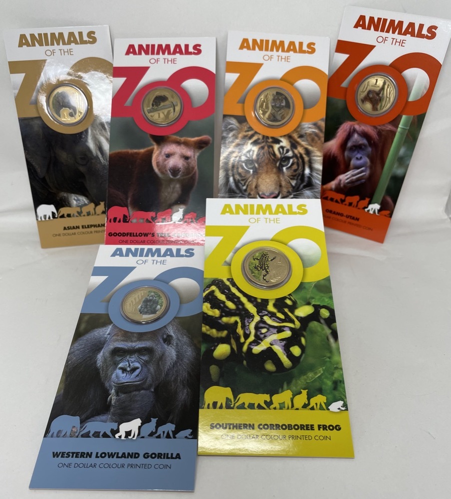 2012 1 Dollar Uncirculated 6 Coin Set Animals of the Zoo product image