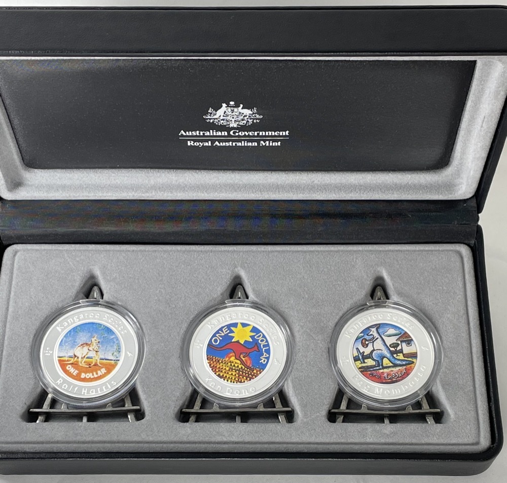 2009 Silver One Dollar Proof Coin Kangaroo Series - Great Australian Artists in Colour product image