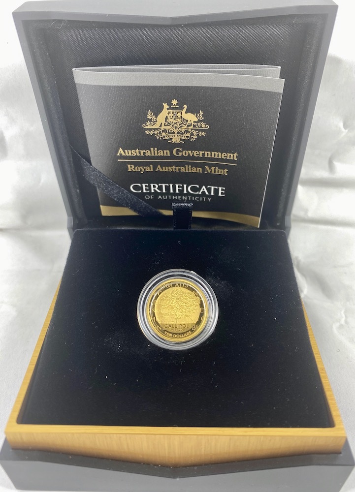 2015 Gold 10 Dollar Proof Coin Centenary of the Gallipoli Landing product image