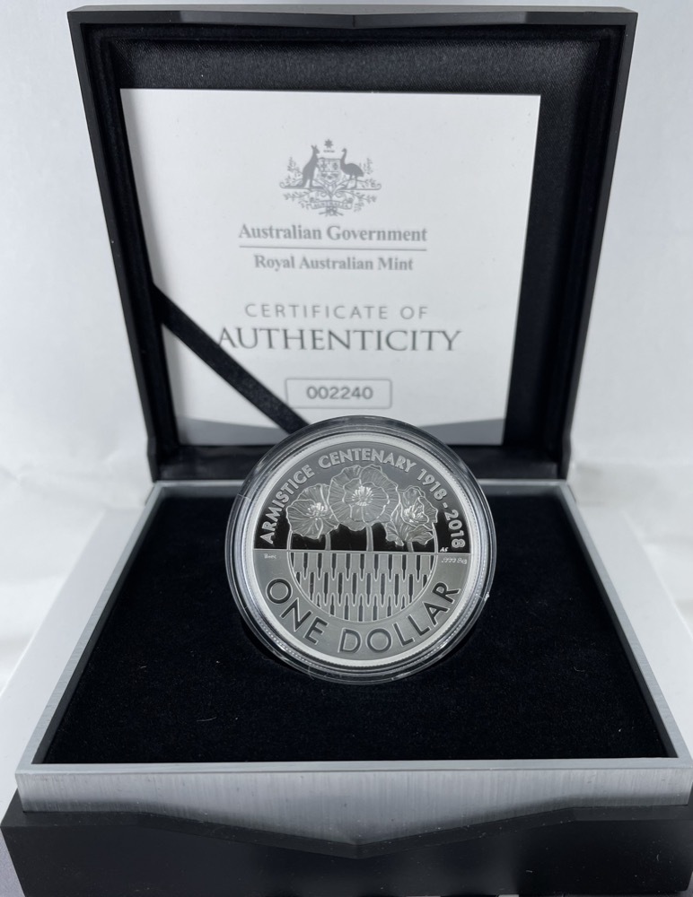 2018 Silver 1 Dollar Proof Coin Armistice Centenary product image
