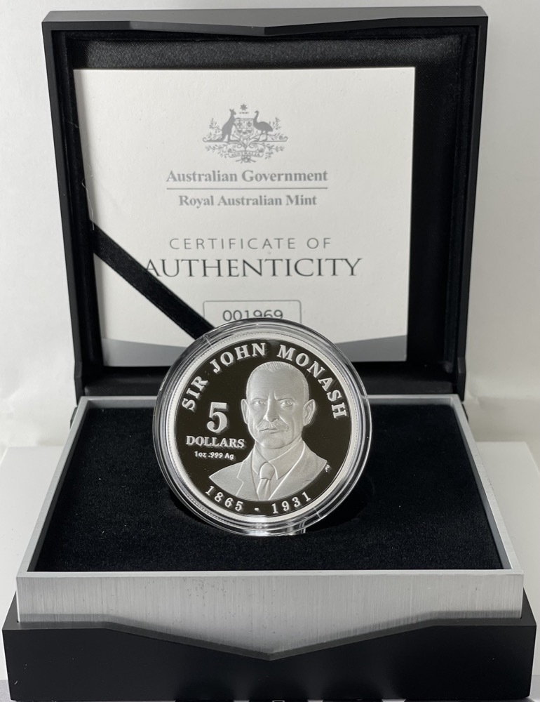 2018 Silver 5 Dollar Proof Coin Sir John Monash product image