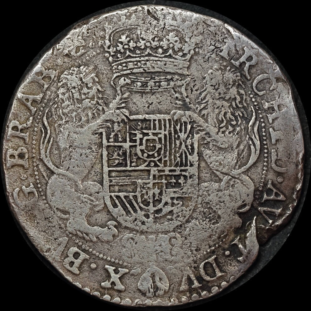 Spanish Netherlands (Brabant) 1636 Silver Dukaton ex Zuytdorp shipwreck Dav# 4444 good Fine