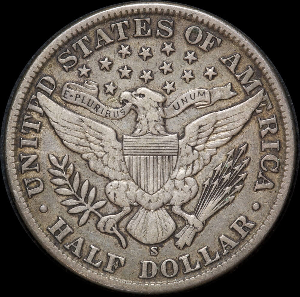 United States 1909-S Silver Barbe Half Dollar KM# 116 Very Fine product image